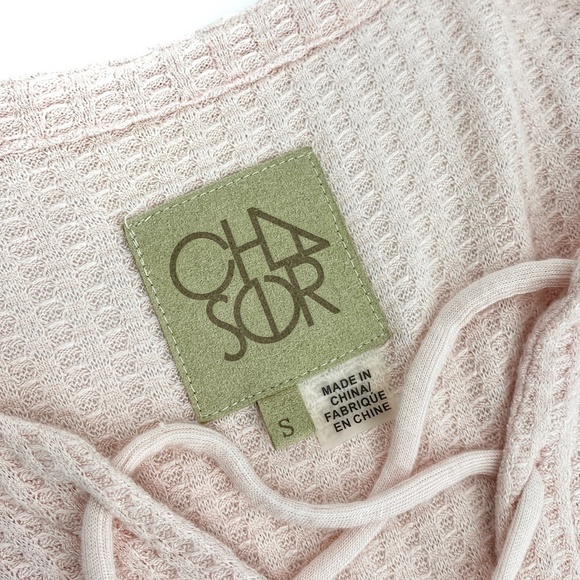 Chaser Lace Up Thermal Knit Long Sleeve Top Sz Sm - Picture 5 of 14